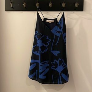 Floral sleeveless Loft blouse, small petite